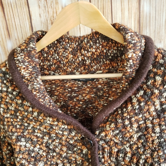 Fall Colours Boucle Cardigan Sweater Coat XL - Picture 3 of 6